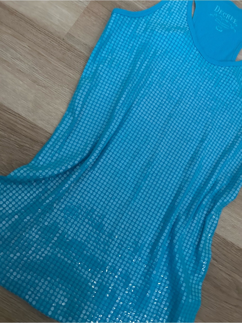vintage shimmery blue tank
